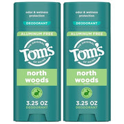 Tom's of Maine North Woods Aluminum Free Natural Deodorant For Women & Men | Goes on Clear | Odor & Wetness Protection | N...
