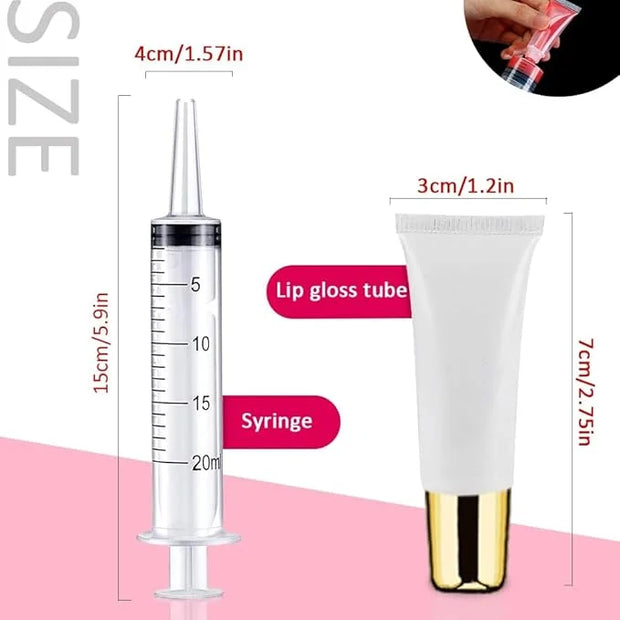 AMORIX 50PCS Lip Gloss Tubes 5ml Gold Cap Lip Gloss Containers Empty Lip Balm Tubes Refillable Squeeze Lipgloss Tubes + 2 ...