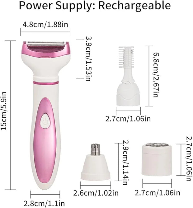 Electric Razor for Women, Bikini Trimmer Womens Shaver for Face Nose Eyebrow Body Leg Pubic Underarm Arm Ladies Rechargeab...