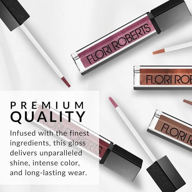 Flori Roberts Mineral Base Lip Shine, Vibrant Lip Gloss Makeup for Women of Color or Deeper Skin Tones, Non-Sticky, Long W...