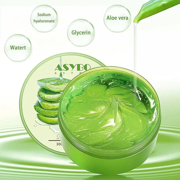 300 ML Natural Aloe Vera Gel -Organic Moisturizing Cream, Soothing and Hydrating, Sunburn and Scar Repair, Care for Face B...