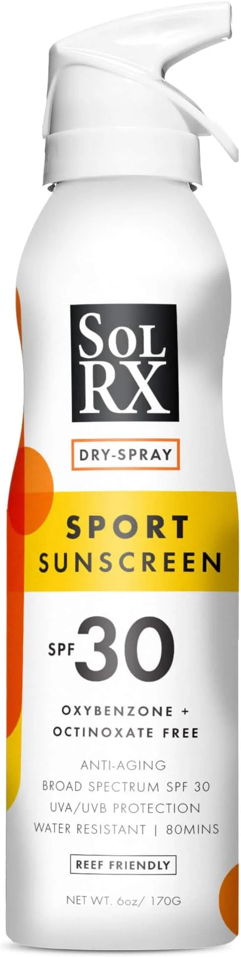 SolRX SPORT SPRAY SPF 30 Sunscreen Spray SPF30, Fragrance Free, Reef Safe Sunscreen, Broad Spectrum Sunscreen for Face and...