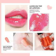 Hydrating Lip Glow Oil Set, Plumping Lip Oil Moisturizing Nourishing Shiny No-Sticky Transparent Tinted Lip Gloss Balm, Na...