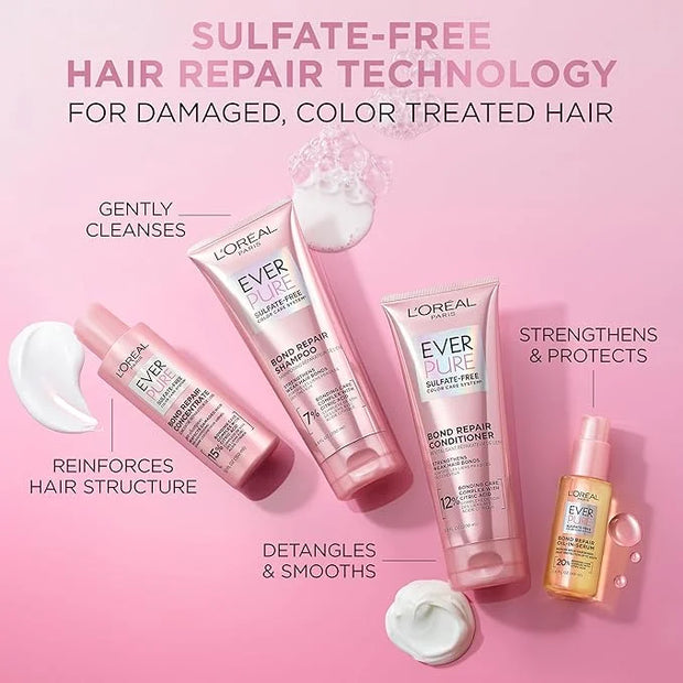L'Oreal Paris Bond Repair Sulfate Free Conditioner for Damaged Hair, Strengthening Hair Care with Citric Acid, Repairs Wea...