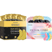 24k Gold Under Eye Patches & 3 in 1 Eye Masks Gift Set, Collagen Eye Patches for Dark Circles Undereye Bags Wrinkles and P...