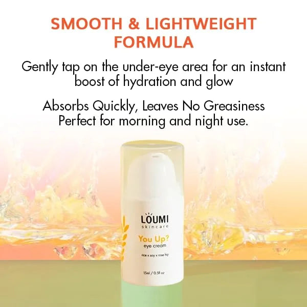 LOUMI Skincare You Up? Rose Hip Eye Cream | Brightening, Hydrating Under-Eye Cream | Reduces Dark Circles, Puffiness & Wri...