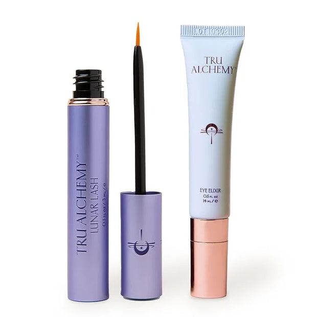 Tru Alchemy Lunar Lash + Eye Elixir | Lash Serum w/Keratin, Collagen, & Hyaluronic Acid + Cooling Dark Circle Treatment wi...