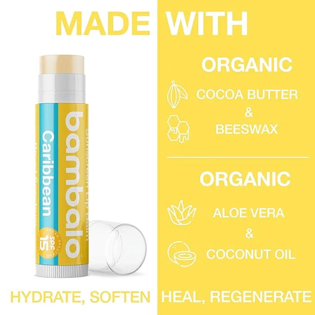4-Pack Caribbean SPF 15 Lip Balm Moisturizing,