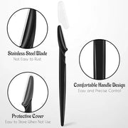 16 Pcs Black Eyebrow Razor, Face Razors Multipurpose, Facial Razors for Women Men, Eyebrow Trimmers Shaver with Protective...