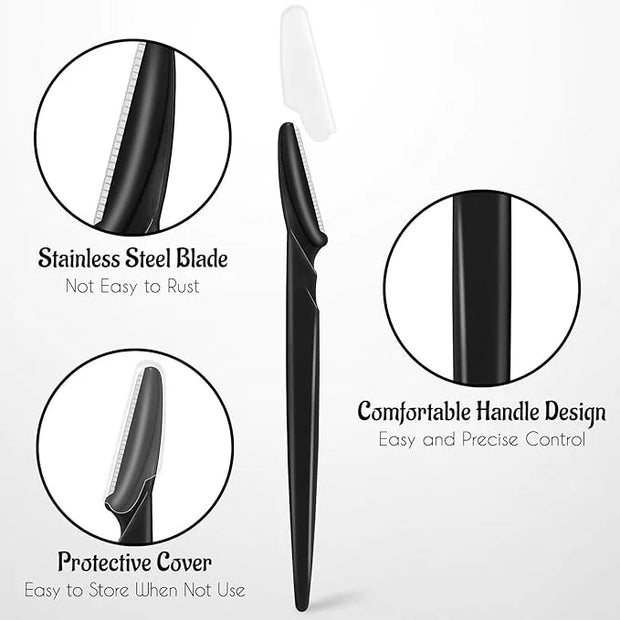 16 Pcs Black Eyebrow Razor, Face Razors Multipurpose, Facial Razors for Women Men, Eyebrow Trimmers Shaver with Protective...