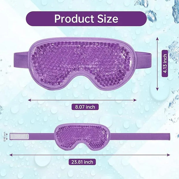 2 PCS Ice Eye Mask Reusable Hot Cold Therapy Gel Bead Eye Mask for Puffiness/Dark Circles/Eye Bags/Dry Eyes/Headaches/Migr...