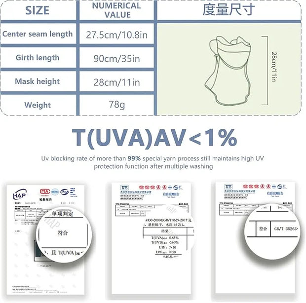 UV Face Mask Sun Protection - Ultimate Sunshield for Face - Breathable and Stylish Face Cover for Sun Protection