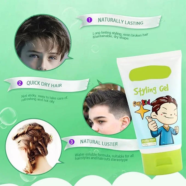 gowwim Kids Fresh Styling Hair Gel | Medium-Strong Hold | Not Greasy | Fruity Fragrance | 4.4oz - Product Image