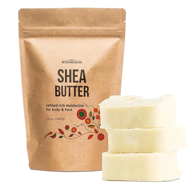 Refined Shea Butter Unscented - 100% Pure African Shea Butter for Hair & Dry Skin - Use for Soap Base, Face & Body Moistur...