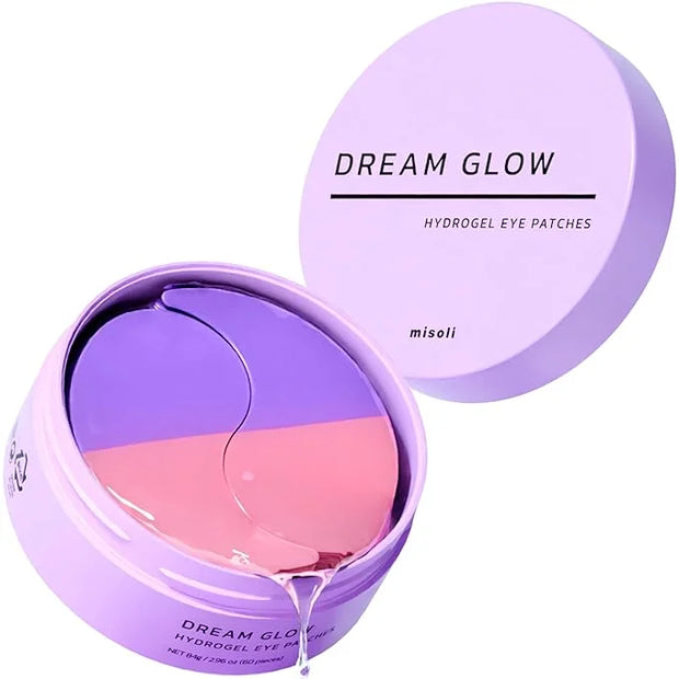 Dream Glow Under Eye Patches | Anti-Aging Eye Treatment Gel Masks With Vegan Collagen & Bakuchiol | Under Eye Masks For Da...