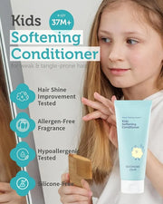 Kids' Softening Hair Conditioner - Korean Kids Glossy Hair Conditioner for Weak, Frizzy and Tangle Prone Hair - Silicone-F...