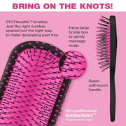 The Knot Dr. hair brush by Conair - Detangling hair brush - Removes Knots and Tangles in wet or dry hair- Black Neon w/Tra...