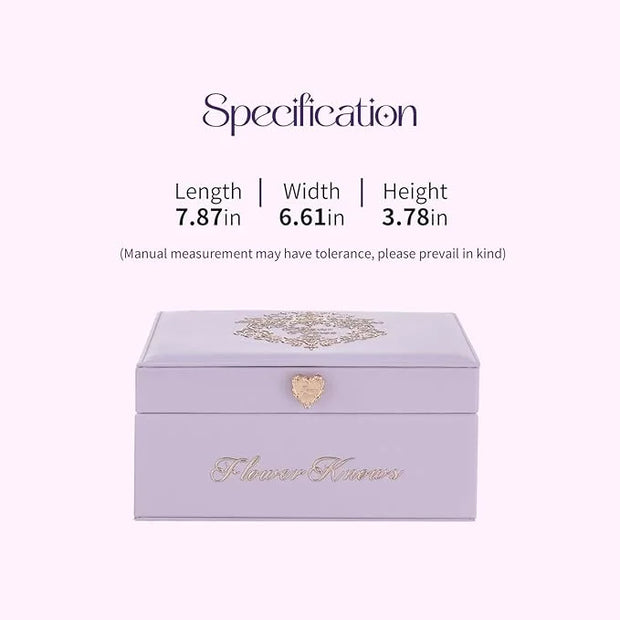 Flower Knows Violet Strawberry Rococo Makeup Box Set, 7 Pack Makeup Box with Mirror, Lip Gloss2, Blush2, Blush Brush1, Hai...