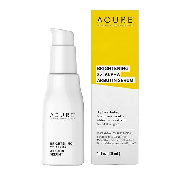Acure Brightening 2% Alpha Arbutin Serum - Brighter Skin, Improve Dark Spots & Uneven Tone - 100% Vegan with Alpha Arbutin...