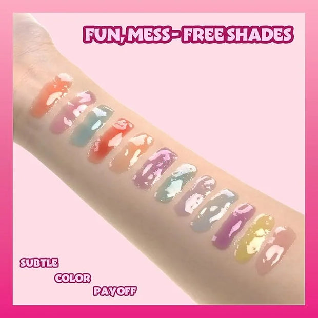 Barbie 12 Piece Plant Based Lip Gloss, Girls Party Favors, First Makeup Set for Girl, Perfect for Parties, Sleepovers, and...