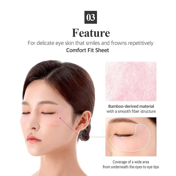Pink Vita Brightening Eye Mask 60 Pieces (30pairs) - Rose and Vitamin B Eye Patch, Soft Bamboo Sheet Mask, Evens Skin Tone...