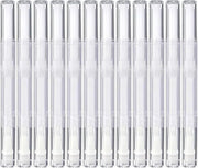 12 Pack 3 ml Transparent Twist Pens, Empty Nail Oil Pen with Brush Tip, Cosmetic Lip Gloss Container Applicators Eyelash G...