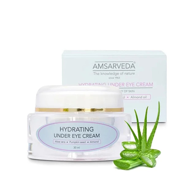 Amsarveda Hydrating Under Eye Cream - Enriched with Beneficial Ingredients from Aloe Vera, Pumpkin Seed & Almond Oil, Redu...