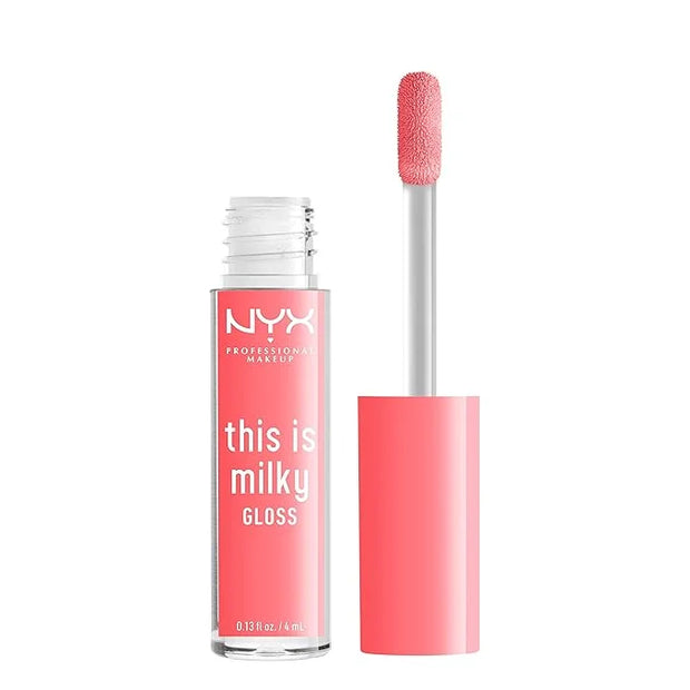 NYX PROFESSIONAL MAKEUP This Is Milky Gloss, Vegan Lip Gloss, 12 Hour Hydration - Moo-dy Peach (Sheer Coral) - Product Image