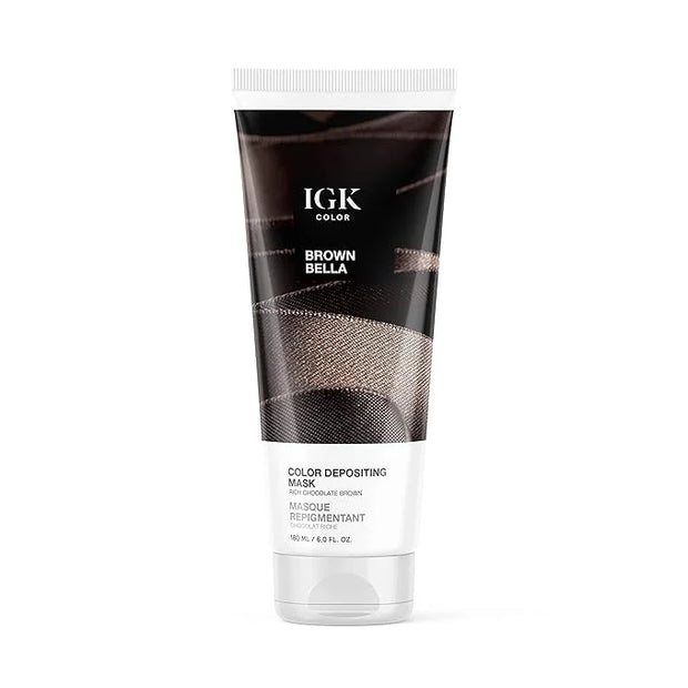 IGK Hair Gloss Toner & Color Depositing Mask | Chocolate Brown Semi-Permanent | Vegan + Cruelty Free | Brown Bella - Produ...
