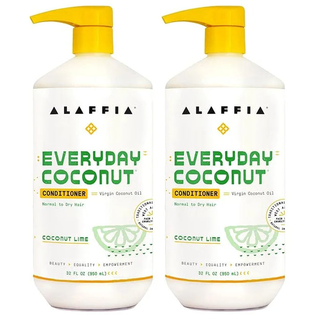 Alaffia EveryDay Coconut Conditioner, Coconut Lime 32 FZ (Pack of 2) - Product Image