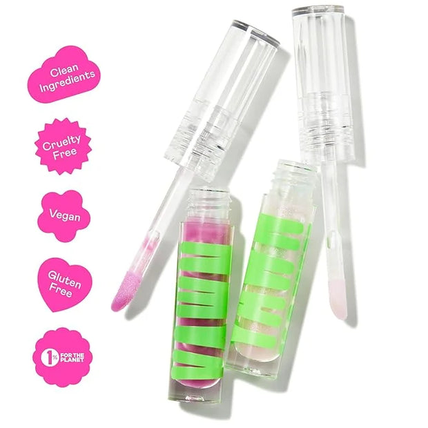 YAWN Lip Gloss Duo | High-Shine Gloss | Soothing Sunflower Seed Oil | Non-Toxic, Cruelty Free, Vegan | Makeup for Kids, Tw...
