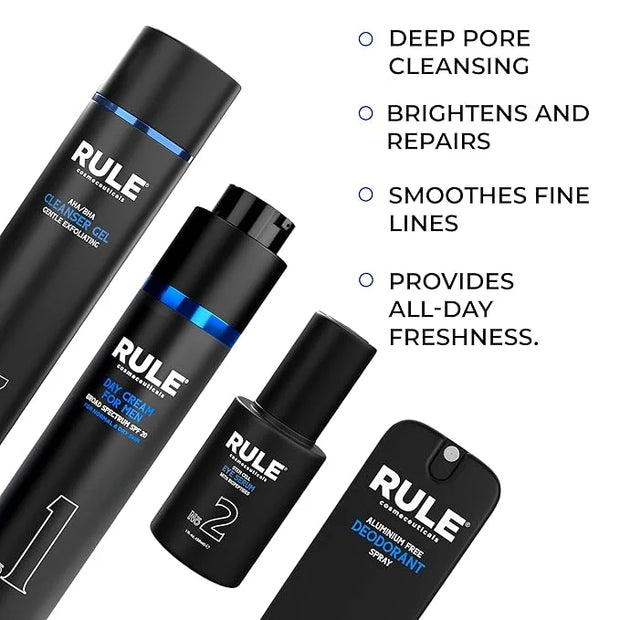 Men's Deluxe Gift Set, No.1 Men's Face Cream, No.8 Deodorant Spray, No.13 Cleanser Gel, No.2 Eye Serum, Eye & Skin Care Se...