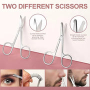 FANDAMEI Eyebrow Kit with Leather Case - Eyebrow Scissors, Tweezers, Razor, Brush for Women & Men - Facial Hair & Ingrown ...