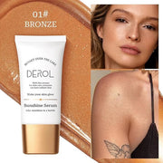 Instant Sunshine Bronzing Drops, Lightweight and Non-greasy Liquid Bronzer for Face Body, Glow Bronzing Serum Drops for Fl...