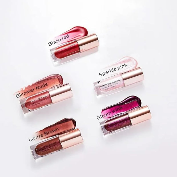 Revolution Shimmer Bomb Lip Gloss, Lip Tint Infused With Vitamin E, Shimmery Finish, Comes In 6 Colors, Sparkle - Product ...