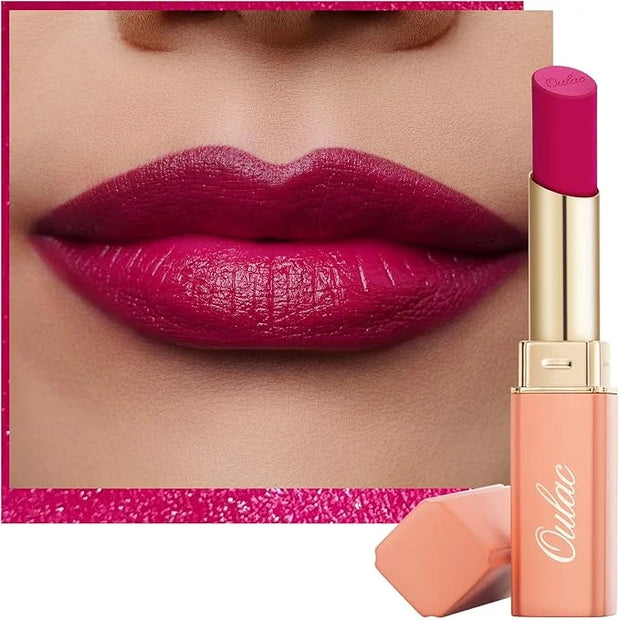Oulac Creamy Matte Lipstick for Women, Lipstick & Blush Duo, Magenta Soft Satin Finish Lipsticks with Moisturising Formula...