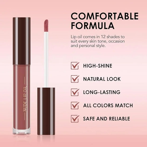 Hydrating Lip Glow Oil, Plumping Lip Oil, Tinted Lip Plumper Gloss,Younger-Looking Lips | Nourishing Long Lasting Non-Stic...