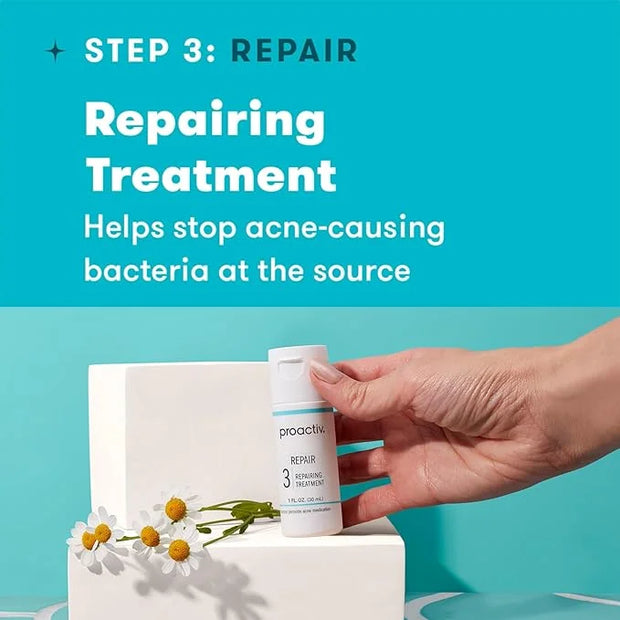 Proactiv 3 Step Acne Treatment - Benzoyl Peroxide Face Wash, Repairing Acne Spot Treatment for Face and Body, Exfoliating ...