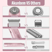 2 in 1 Women Electric Shaver Dual Head Bikini Trimmer for Women IPX7 Waterproof Wet & Dry Use Body Hair Trimmer and Facial...