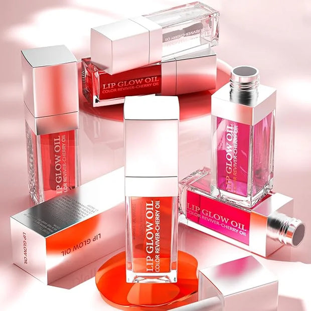 Hydrating Lip Glow Oil, Moisturizing Lip Plumper Gloss, No-Sticky Transparent Plumping Lip Gloss Tinted Lip Balm for Lip C...