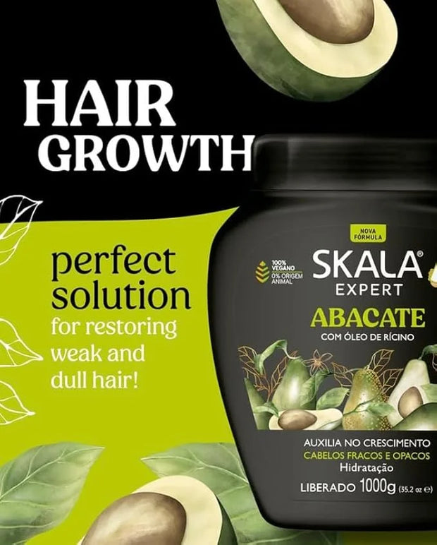 SKALA Avocado Hair Cream Hair Treatment Conditioning (1000g) - Imported from Brazil - Product Image