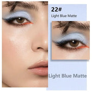evpct Light Blue Matte Single Eyeshadow Palette, Pastel Sky Blue Natural Cream Powder Matte Eye Shadow Palette Makeup for ...