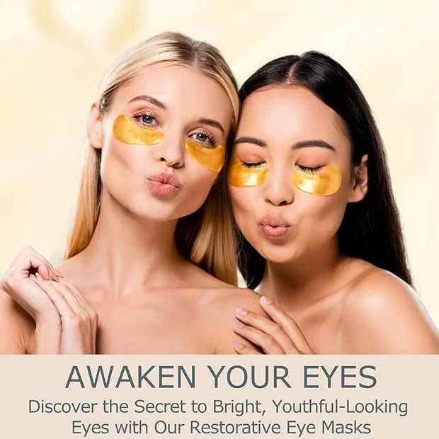 Under Eye Patches 25 Pairs, Golden Eye Mask with Amino Acid & Collagen for Puffy Eyes, Dark Circles,Bags and Wrinkles with...