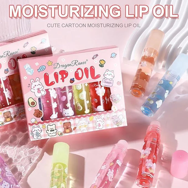 6 Pcs Roll-on Lip Gloss Set, Clear Lip Gloss Crystal Jelly Liquid Lipstick, Plumping Lip Oil Moisturizing Hydrating Non-St...
