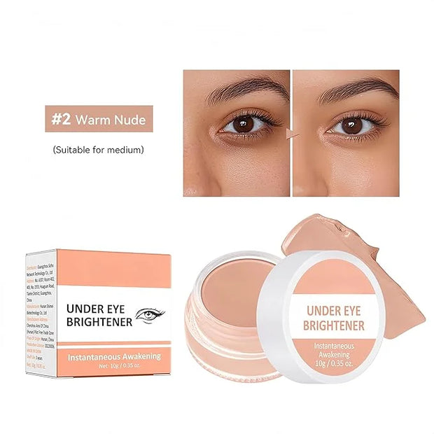 4 Colors Under Eye Brightener, Conceal & Brighten Dark Circles, Nourishing Waterproof Under Eye Cream Pot Concealer Full C...