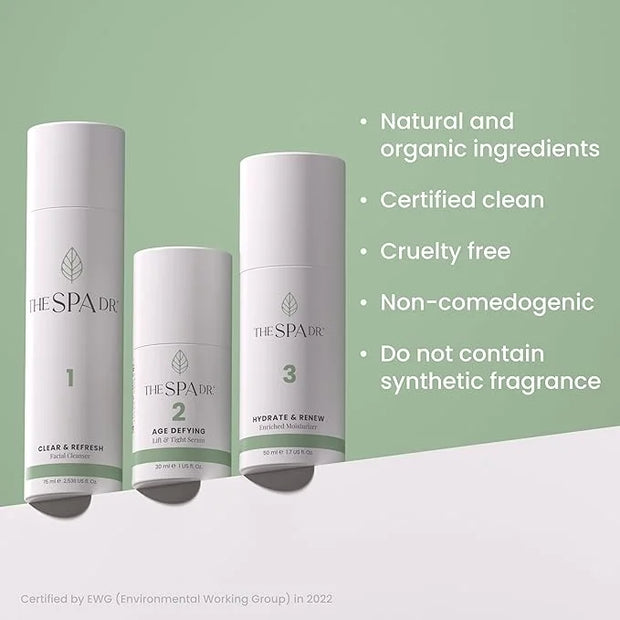 The Spa Dr. 3-Step Age-Defying Skincare System - Antiaging SkinCare Set for Women - Anti Aging Skin Care Sets for Women - ...