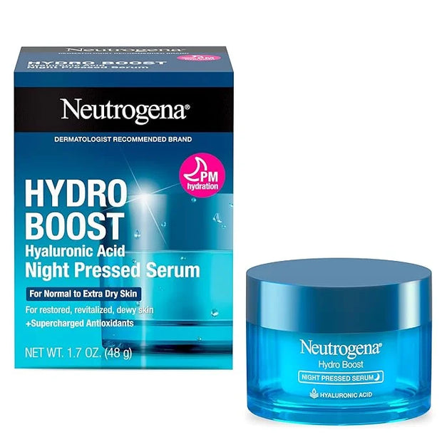 Neutrogena Hydro Boost Night Pressed Serum, Hyaluronic Acid Face Moisturizer for Normal to Extra Dry Skin, Delivers Overni...