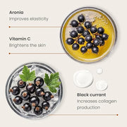 PLANTIFIQUE Korean Vitamin C Face Massage Serum and Gold Under Eye Patches for Puffy Eyes and Dark Circles 5 Pairs - Produ...