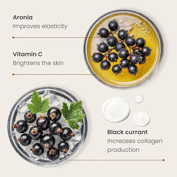 PLANTIFIQUE Korean Vitamin C Face Massage Serum and Gold Under Eye Patches for Puffy Eyes and Dark Circles 5 Pairs - Produ...