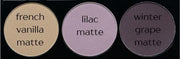 Off White, Matte Light Lavender, and Matte Deep Purple Vegan Eyeshadow Trio Palette; Talc, Paraben & Cruelty Free - Produc...